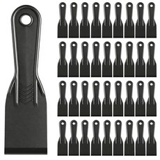 40피스 플라스틱 퍼티 나이프 5.1cm(2인치) 블랙 유연한 스크레이퍼 페인트 도구 스패클링 벽 붙이기 석고 제거 벽지 진흙 적용