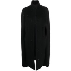 페세리코 크리스털 장식 브러시드 맥시 케이프