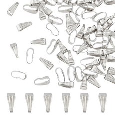 [ 1116926 ] HOBBIESAY 100개 304 스테인리스 스틸 스냅 온 베일 8.5x3.5mm 금속 오픈 핀치 클립 펜던트 참 걸쇠 체인 커넥터 목걸이 팔찌 주얼리 D