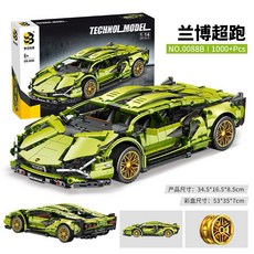 TECHNOL MODEL 蘭博超跑積木模型 1:14比例 1000片 剪刀式車門, 此為靜態版, 1個