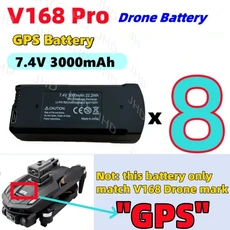 기존 V168 GPS 배터리 7.4V 3000mAh V168 드론 3.7V 2000mAh PROMAX RC Quadcopter 예비 배터리 부품 액세서리, [13] V168 GPS 3000mAh 8B, 1개