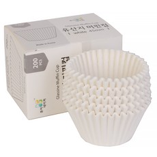 유산지 머핀컵 white 45mm 200매입 (백색 머핀유산지컵), 백색, 1개