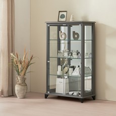 제이에스몰 아로마강화유리장식장 장식장, 4단-소(600)조명미설치-그레이