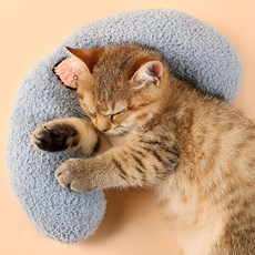 고양이용 커브형 쿠션 베개 jun+70721jZ, 옐로우