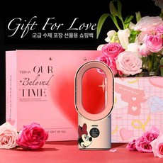 날개없는선풍기 타워팬 무풍 저소음 사무실 타워형, 4000mAh, 1개, 핑크 미니 생일 포장+하트데이