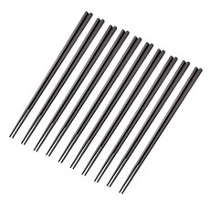 六角合金筷 料理筷 餐具 中式環保筷 尖頭筷 耐高溫防滑日式筷子, 黑, 10套, 筷子