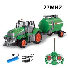 더블 E 1 16 RC 농장 트랙터 트레일러 무선 제어 자동차 농업 시뮬레이터 트럭 소형 농부 동물 모델, 중국, Water tanker 27MHZ