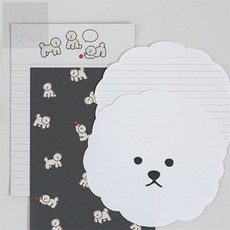 호호마켓 비숑 편지지 감사편지