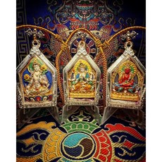 極珍貴舍利總集甘露寶印製 極莊嚴 殊勝 無死 長壽三尊 嘎屋 套組, 1個