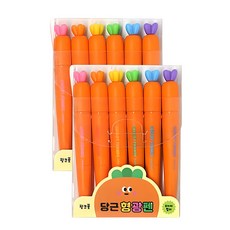 Pinkfoot 胡蘿蔔造型螢光筆組, 粉色+橘色+黃色+綠色+藍色+紫色, 2組