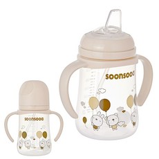 순수아 베이직 스파우트컵 추 빨대 240ml, 1개, 베이지