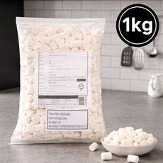 [당일출고] 화이트 마시멜로우1kg 두쫀쿠전용 저당 대용량 업소 카페 베이킹, 1개, 1kg