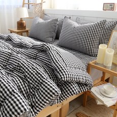 마이센스 세미마이크로 미니체크 차렵이불 요토퍼 베개 침구풀세트