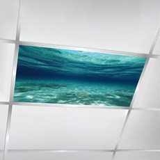 천장 조명용 형광등 커버 4개 수중 촬영 바다 모래 바닥 마그네틱 장식용 그늘 필터 4x2피트 교실 사무실 병원, Color3, 4 Pack