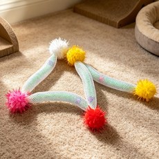 貓玩具彈力網管毛球寵物互動玩具, 拉麪網管毛球, 1個