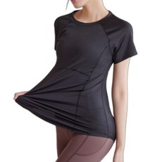 여성 여자 힙커버 반팔 필라테스 요가복 트레이닝복 헬스복 상의 롱 티셔츠