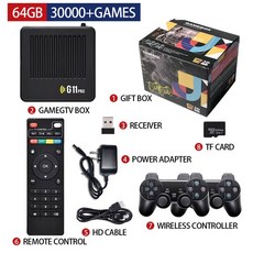 G11 내장 6만가지 게임 비디오 콘솔 4K HD 4G 256GB 무선 컨트롤러 Emuel, 11 64G EU PLUG