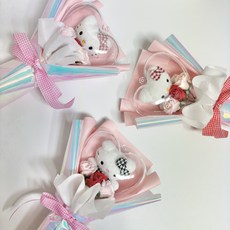 플라워허니B 하트 아크릴 꽃다발 졸업식 학예회 생일선물 응원봉, 1개, 핑크 헬로키티 LED
