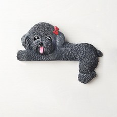 可愛狗法鬥開關裝飾墻貼保護套 現代簡約樹脂動物3D立體插座貼, 灰色右臥泰迪