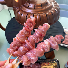 선우유통) 국내산 닭목살꼬치 250g 캠핑 바베큐 숯불구이 수제꼬치 술안주, 50g, 5개