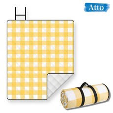 아토 피크닉 매트 돗자리 감성 방수 방습 두꺼운 폭신한 휴대용 다용도 양면 접이식 야외 캠핑 나들이 등산 낚시 야구, 옐로우 체크