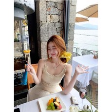 Cos-lume 빅사이즈 반버튼 레이스 나시 봄 여름 여성용 예쁜 슬림 민소매 티셔츠 스퀘어넥 이너상의 빅사이즈