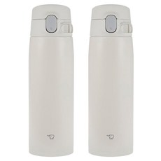 ZOJIRUSHI 象印 一鍵式馬克杯 保溫保冷輕量隨行杯 標準型 SMSF60WM, 淺白色, 600ml, 2個