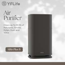 YFLife 圓方 AIR6 Plus 奈米光觸媒 負離子 雙效淨化器, 極致黑