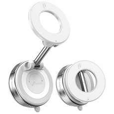 비티냐 360도 회전 접이식 진공 흡착 맥세이프 핸드폰 거치대 다이얼형, 1세트, 매트화이트