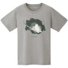 Mont-Bell PS.COT T 貓頭鷹 中性款 短袖棉T 舒適透氣純棉材質 可愛圖案設計 展現個人風格, LGY 淺灰,M