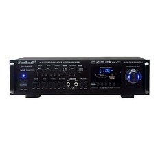 【KELING 科凌】家用藍芽 110V 五聲道大功率 插卡收音機 舞台音響放大器 麥克風擴大機, 黑色, 1個, TAV-6188BT
