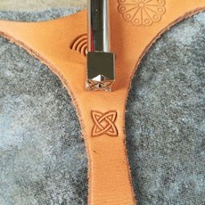 皮雕印花壓花工具DIY手工皮革綫型幾何紋新品鋼製精雕圖案皮藝章, 1個, 皮雕印花壓花工具DIY手工皮革線型幾何紋