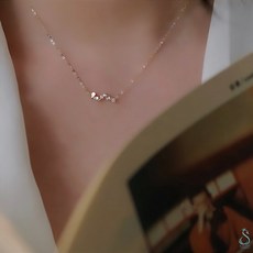 SUMMER 銀飾 925純銀 排心鑽 愛心項鏈 純銀項鍊 純銀飾品