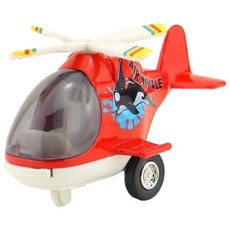 Q版迴力合金直升機玩具 (飛機頭可開), 紅色
