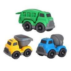 [아페페] 중장비 자동차 3종세트 덤프트럭 레미콘 미니카 유아완구 촉감발달 KR6042 자동차놀이 중장비미니카
