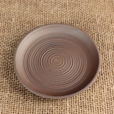 日式粗陶幹泡盤茶具功夫配件竹製茶碗精緻文雅泡茶器壺承, 1個, 日式粗陶幹泡盤茶具功夫配件竹製茶碗精緻文