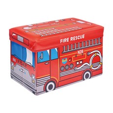 消防車造型玩具收納箱 兒童玩具整理箱 可折疊收納箱, 紅色, 1個