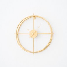 메종드노르딕 북유럽 심플 더블 아웃라인 오브제 무소음 벽걸이 시계, 골드 MEDIUM