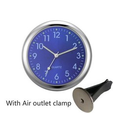 자동차 시계 발광 자동 장식 미니 자동차 내부 스틱 온 디지털 시계 역학 쿼츠 시계 40mm 43mm, 1)Blue