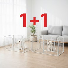 강아지 울타리 애견 펜스 고양이 팬스 케이지, 2개, 화이트