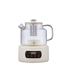 無膠水全玻璃養生壺 煮茶燒水壺 1.2L 110V, 米黃色電熱養生壺 旗艦款 1.2L 110V 600W