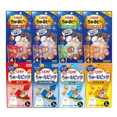 이나바 츄르비 츄르비츠 혼합맛 고양이 간식 대용량간식, 8개, 36g, 혼합(츄르비츠4종/츄르비4종)