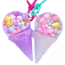 아이스크림 골프티걸이 실리콘티꼿이 골프악세사리, 1세트, 퍼플+화이트