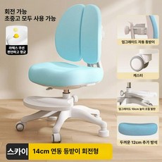 어린이 학습 의자 자동 높이 조절 등받이 자세교정 책상의자, 스카이-회전가능 고정 기본-5개