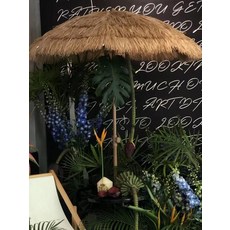 밀짚 파라솔 지푸라기 볏짚 야자 라탄 오두막, 145x240cm, 1개, 2 . 4M 방풍 가능 직선 기울기 조절