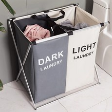 클로버 부직포 대용량 빨래 분리 정리함, 그레이/화이트