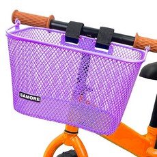 [ 1249426 ] SAMORE 아동용 전면 자전거 바구니 금속 퍼플 여아 및 남아용 트라이사이클 스쿠터 밸런스 바이크에 적합, Purple