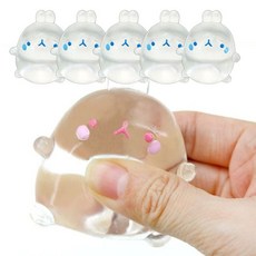 촉촉 말랑 투명 몰랑 모찌 색상랜덤 5P 어린이 스트레스볼 스퀴시 장난감, 촉촉 말랑 투명 몰랑 모찌 색상랜덤 5P 어린이 스트레
