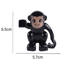 듀플로 동물 블럭 호환 큰블럭 피규어, 44. 검정 원숭이, 1개