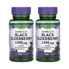 [정품보장]네이처스트루 블랙 앨더베리 삼부커스 추출 100EA X 2병, 2개, 100정